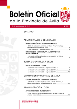 Boletín Oficial de la Provincia del jueves, 19 de septiembre de 2013