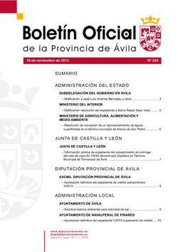 Boletín Oficial de la Provincia del martes, 19 de noviembre de 2013