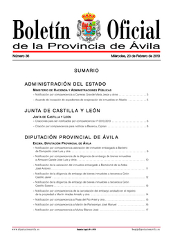 Boletín Oficial de la Provincia del miércoles, 20 de febrero de 2013