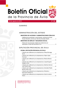 Boletín Oficial de la Provincia del martes, 20 de agosto de 2013