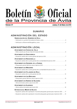 Boletín Oficial de la Provincia del jueves, 21 de marzo de 2013