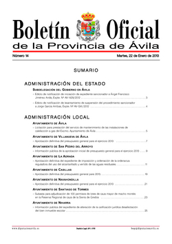 Boletín Oficial de la Provincia del martes, 22 de enero de 2013