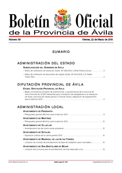 Boletín Oficial de la Provincia del viernes, 22 de marzo de 2013