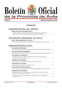 Boletín Oficial de la Provincia del miércoles, 23 de enero de 2013