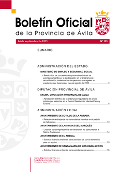 Boletín Oficial de la Provincia del martes, 24 de septiembre de 2013