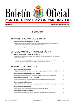 Boletín Oficial de la Provincia del viernes, 25 de enero de 2013