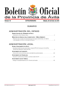 Boletín Oficial de la Provincia del sábado, 26 de enero de 2013