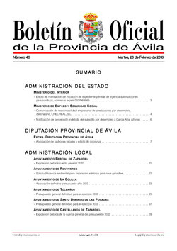 Boletín Oficial de la Provincia del martes, 26 de febrero de 2013