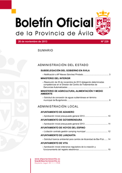 Boletín Oficial de la Provincia del martes, 26 de noviembre de 2013