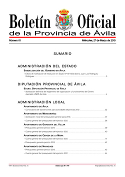 Boletín Oficial de la Provincia del miércoles, 27 de marzo de 2013