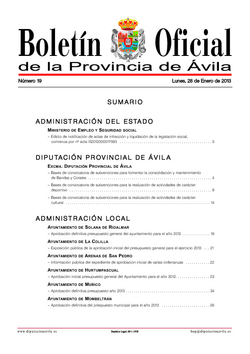 Boletín Oficial de la Provincia del lunes, 28 de enero de 2013