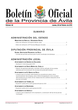 Boletín Oficial de la Provincia del martes, 20 de enero de 2015