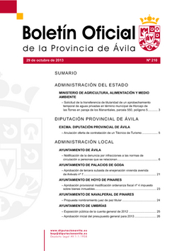 Boletín Oficial de la Provincia del martes, 29 de octubre de 2013