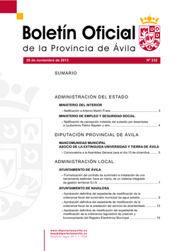 Boletín Oficial de la Provincia del viernes, 29 de noviembre de 2013