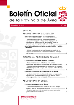 Boletín Oficial de la Provincia del martes, 30 de julio de 2013