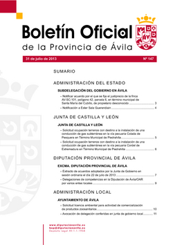 Boletín Oficial de la Provincia del miércoles, 31 de julio de 2013