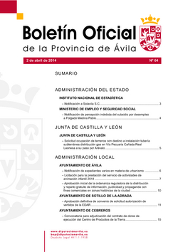 Boletín Oficial de la Provincia del miércoles, 7 de enero de 2015