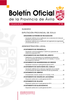 Boletín Oficial de la Provincia del lunes, 2 de junio de 2014