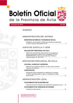 Boletín Oficial de la Provincia del miércoles, 2 de julio de 2014