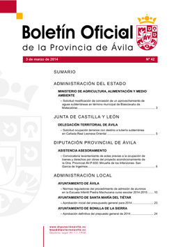 Boletín Oficial de la Provincia del lunes, 3 de marzo de 2014