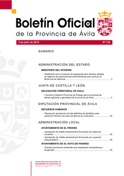 Boletín Oficial de la Provincia del jueves, 3 de julio de 2014