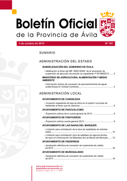 Boletín Oficial de la Provincia del lunes, 5 de enero de 2015