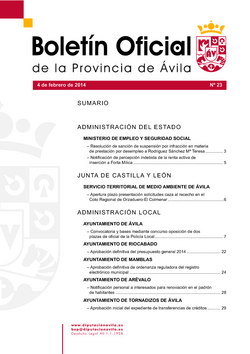 Boletín Oficial de la Provincia del martes, 4 de febrero de 2014