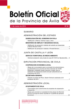 Boletín Oficial de la Provincia del miércoles, 18 de febrero de 2015