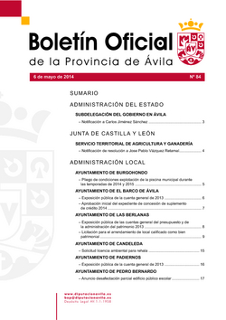 Boletín Oficial de la Provincia del martes, 6 de mayo de 2014
