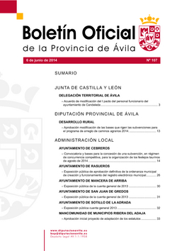 Boletín Oficial de la Provincia del viernes, 6 de junio de 2014