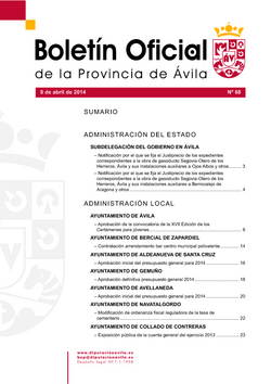 Boletín Oficial de la Provincia del martes, 8 de abril de 2014
