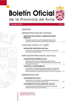 Boletín Oficial de la Provincia del miércoles, 9 de julio de 2014