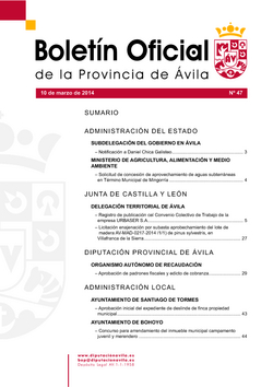 Boletín Oficial de la Provincia del lunes, 10 de marzo de 2014