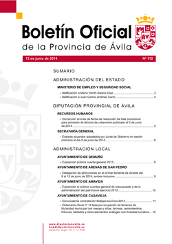 Boletín Oficial de la Provincia del viernes, 13 de junio de 2014