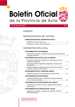 Boletín Oficial de la Provincia del martes, 14 de enero de 2014