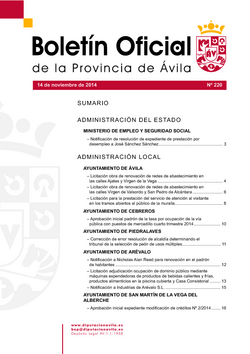 Boletín Oficial de la Provincia del viernes, 14 de noviembre de 2014