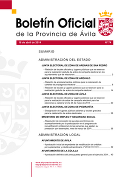 Boletín Oficial de la Provincia del miércoles, 16 de abril de 2014