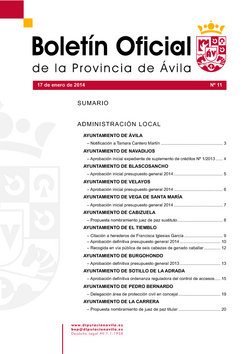 Boletín Oficial de la Provincia del viernes, 17 de enero de 2014