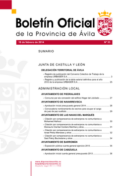 Boletín Oficial de la Provincia del martes, 18 de febrero de 2014