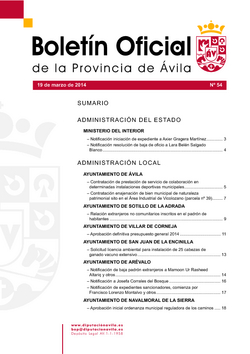 Boletín Oficial de la Provincia del miércoles, 19 de marzo de 2014