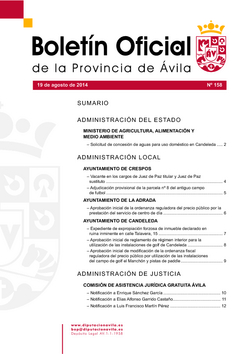 Boletín Oficial de la Provincia del viernes, 20 de febrero de 2015