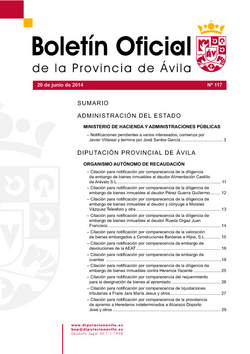 Boletín Oficial de la Provincia del viernes, 20 de junio de 2014