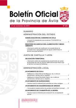 Boletín Oficial de la Provincia del viernes, 21 de noviembre de 2014