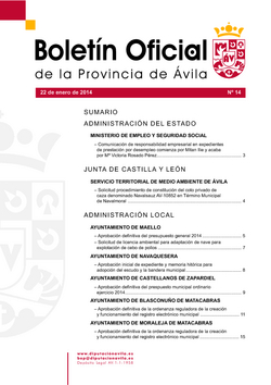 Boletín Oficial de la Provincia del miércoles, 22 de enero de 2014