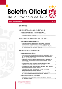 Boletín Oficial de la Provincia del lunes, 24 de febrero de 2014