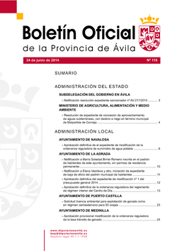 Boletín Oficial de la Provincia del jueves, 19 de febrero de 2015