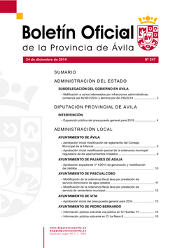 Boletín Oficial de la Provincia del miércoles, 24 de diciembre de 2014