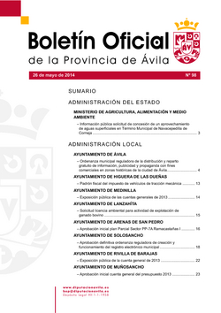 Boletín Oficial de la Provincia del lunes, 26 de mayo de 2014