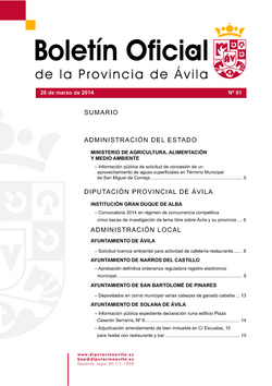 Boletín Oficial de la Provincia del miércoles, 7 de enero de 2015