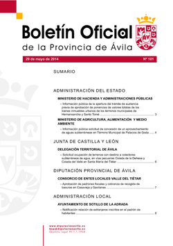 Boletín Oficial de la Provincia del viernes, 2 de enero de 2015